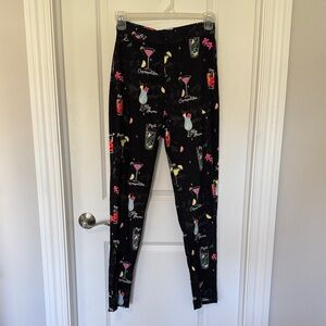 Collectif Black Cocktail Print Leggings